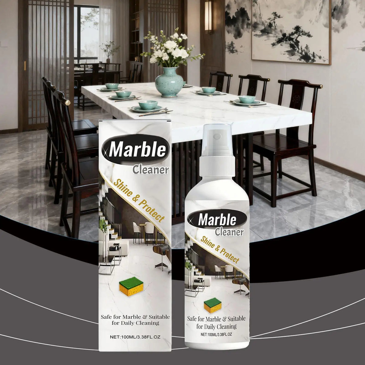 100ml Marble & Granite Stone Cleaner – Shine Restorer Spray Stone Surface Cleaner Axl