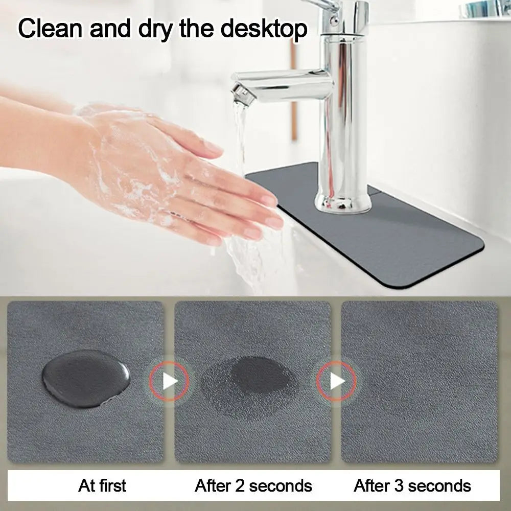 Diatomite Sink Faucet Mat – Absorbent Countertop Drain Pad Sink Faucet Mat Axl