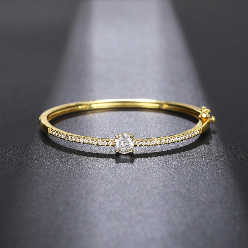 Huitan Luxury Cubic Zirconia Bangle Bracelet for Women Bangle Bracelet Axl