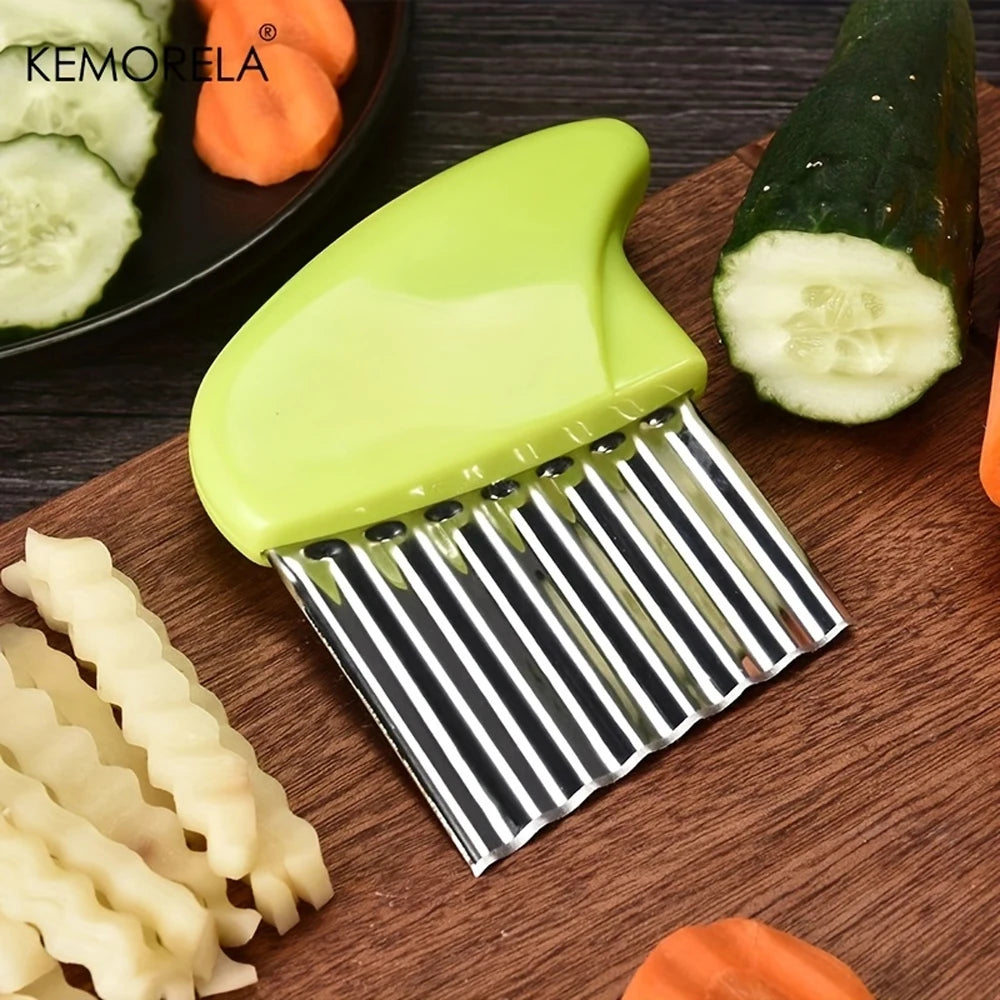 Stainless Steel Wave Knife – Crinkle Cut Vegetable Slicer Vegetable Slicer Axl
