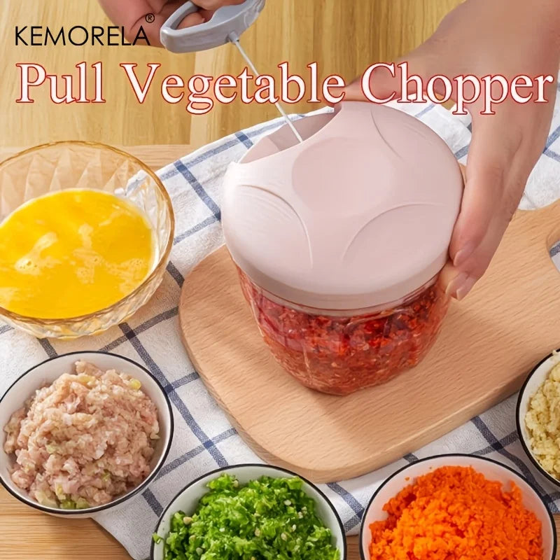 KEMORELA Manual Vegetable Chopper – Garlic & Onion Mincer 500/900ML Manual Food Chopper Axl