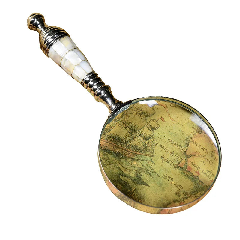 Retro Brass Horn Magnifying Glass – Vintage Desk Ornament Decorative Magnifying Glass Axl