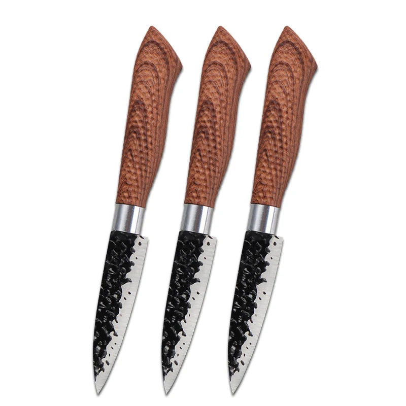 Stainless Steel Paring Knife Set – Hammer Textured Blade Kitchen Knife Set Axl 3pcs