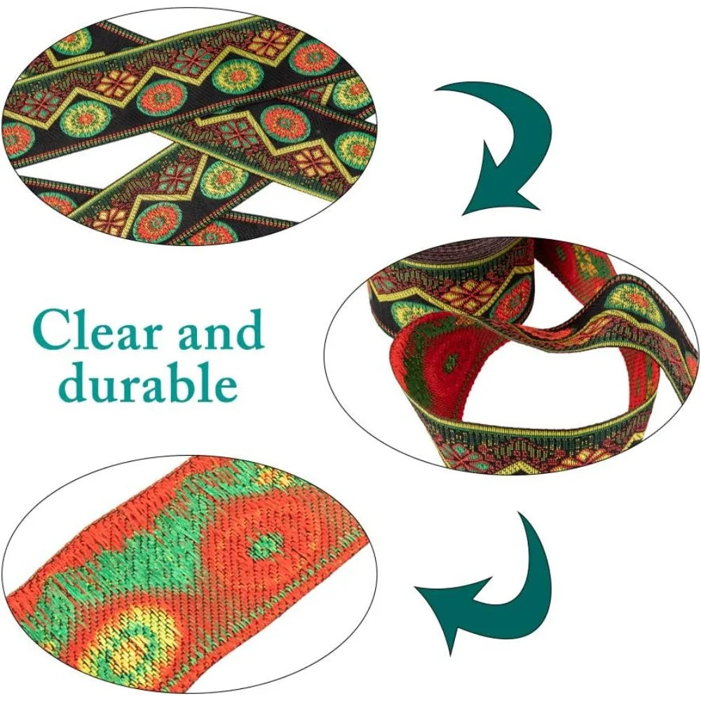 Floral Embroidery Polyester Ribbon 48.5mm 7m | Craft Trim Craft Ribbon Trim Axl