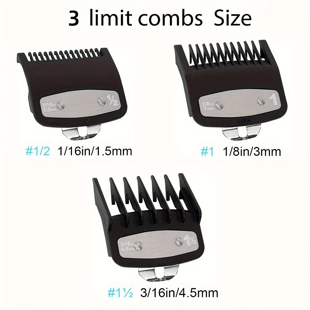 3-Piece Hair Clipper Positioning Comb Set | Barber Guide Combs Clipper Guide Combs Axl black 3pcs set
