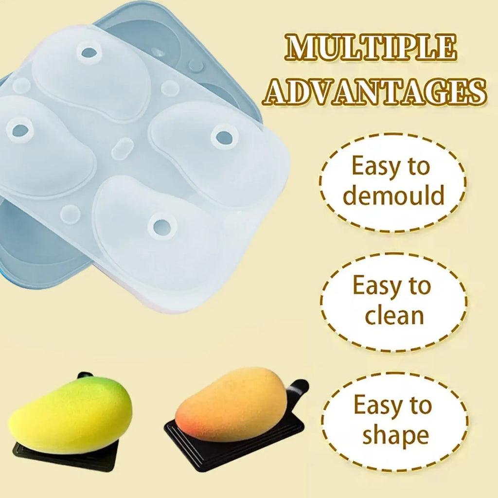 4-Cavity 3D Mango Silicone Mousse Mold – Cake, Jelly & Candy Silicone Cake Mold Axl