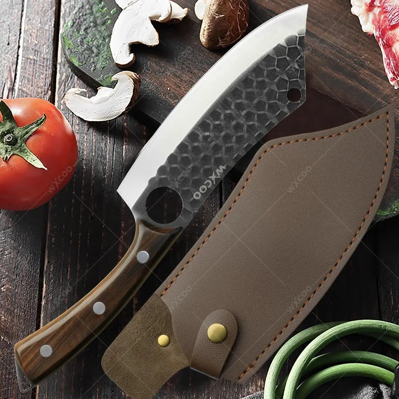 WXCOO Handmade Stainless Steel Chef & Boning Knife with Cover Chef Boning Knife Axl