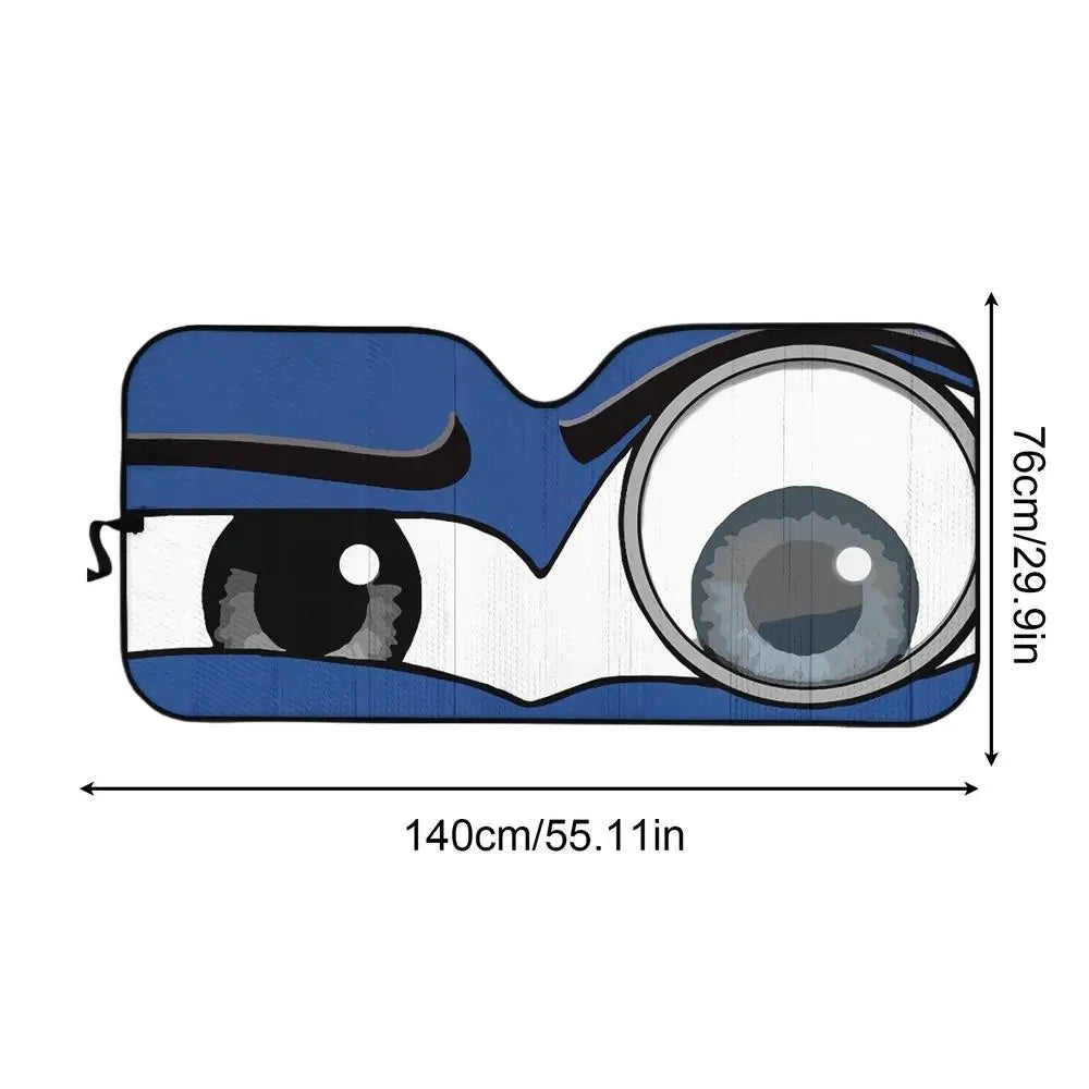 Cartoon Eyes Foldable Car Windshield Sun Shade | UV Protection Windshield Sun Shade Axl 02