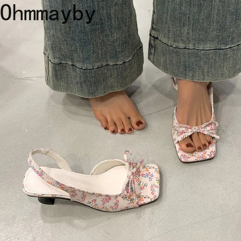 Women's Butterfly-Knot Slingback High Heel Sandals | Party Shoes High Heel Sandals Axl