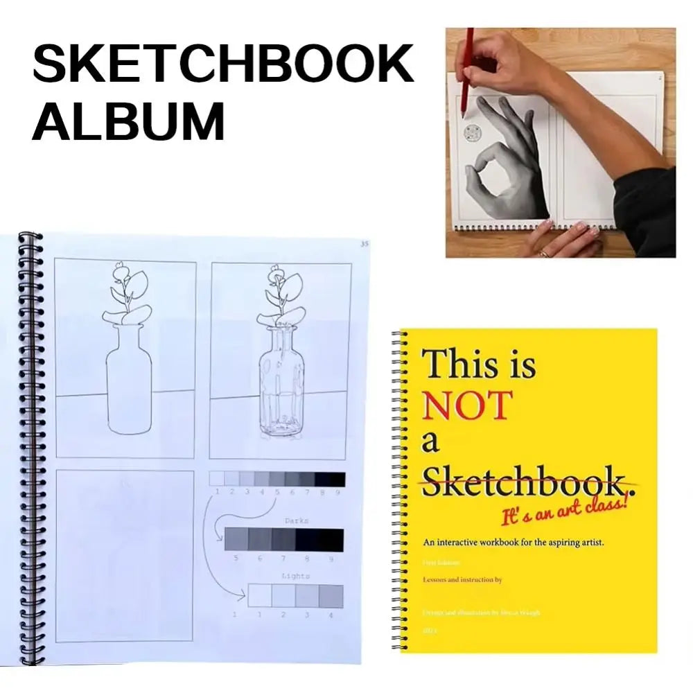 Interactive Art Drawing Workbook – Hardcover Sketchbook Guide Art Drawing Workbook Axl