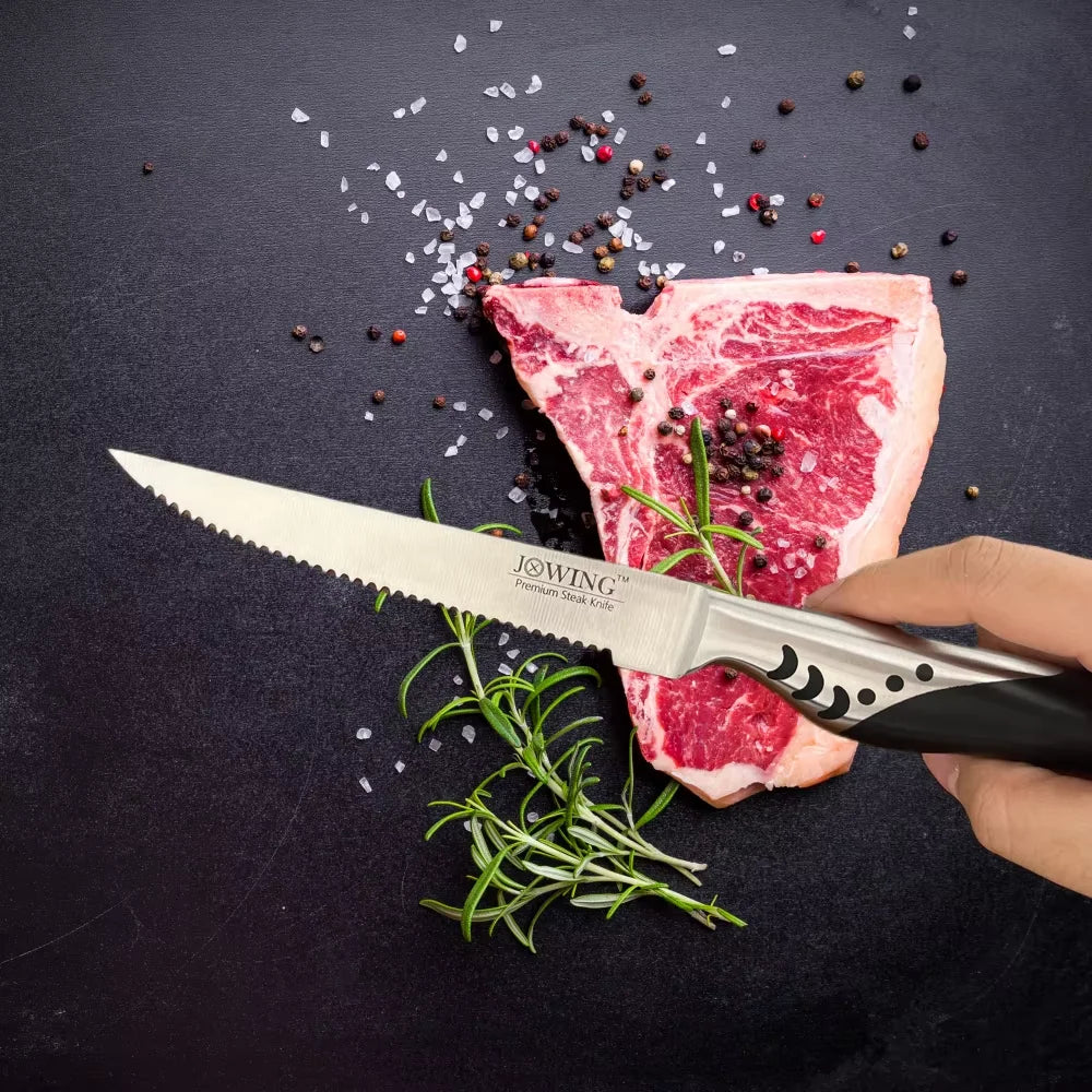 Steak Knife Set | 1.4116 German Steel Serrated Dinner Knives Steak Knife Set Axl