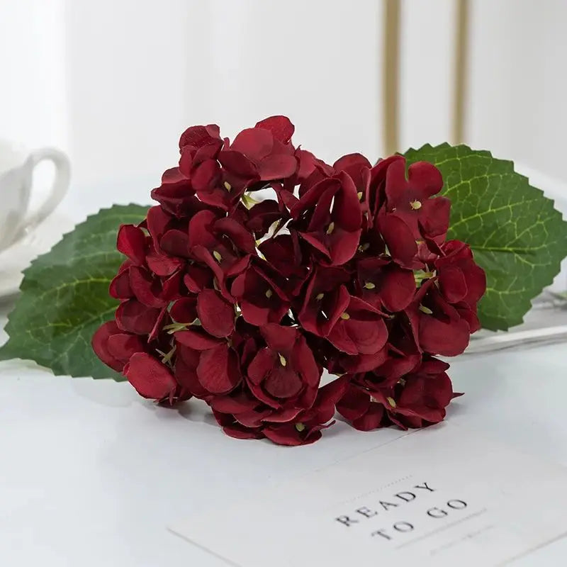 Silk Hydrangea Artificial Bouquet – Wedding & Home Décor Artificial Flower Bouquet Axl color 6 1pieces