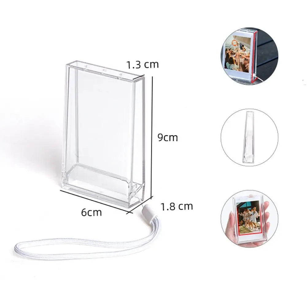 Clear Instax Mini Photo Storage Box with Strap | 3-Inch Case Photo Storage Case Axl