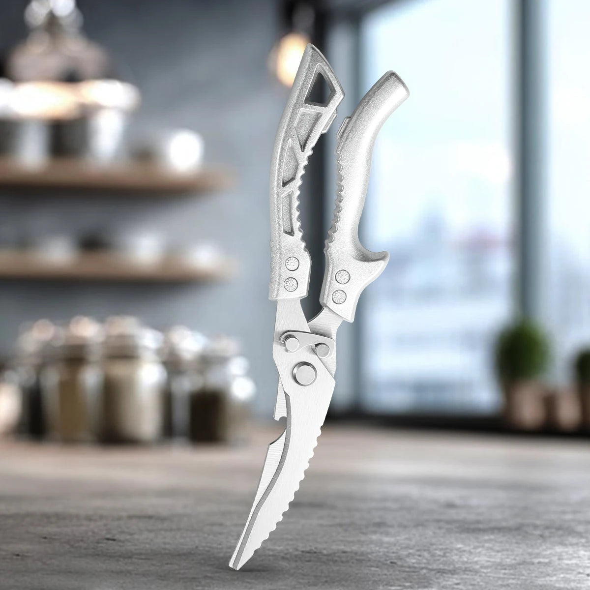 SHENJIU Kitchen Shears – Stainless Steel Poultry Bone Scissors Kitchen Shears Axl 1pcs A