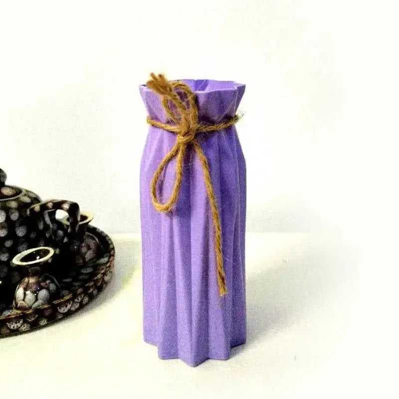 Plastic Imitation Ceramic Flower Vase – Modern Home Decor Decorative Flower Vase Axl Purple