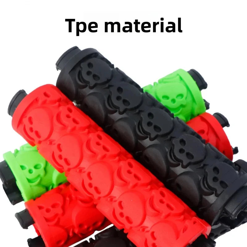 Skull Double Lock-On MTB Bike Handlebar Grips | TPE Anti-Slip Bike Handlebar Grips Axl