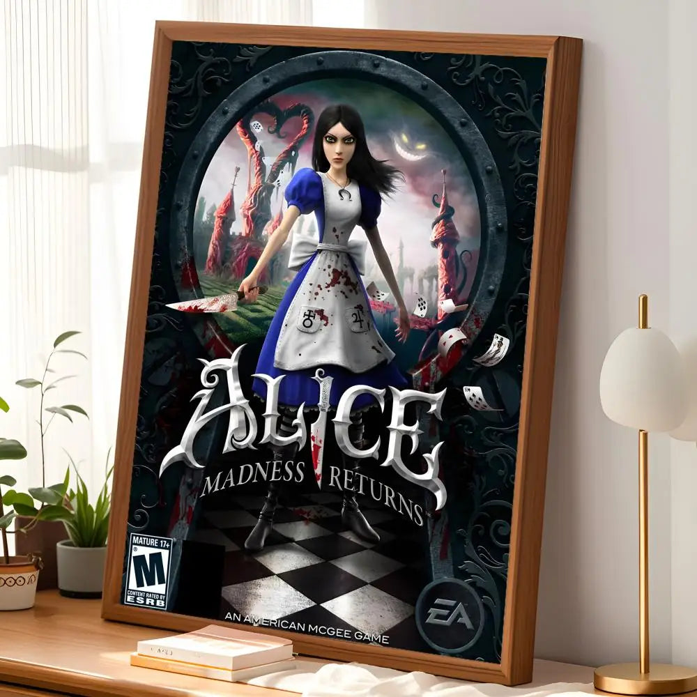 Alice Madness Returns HD PVC Wall Poster – Self-Stick Decor Wall Art Poster Axl