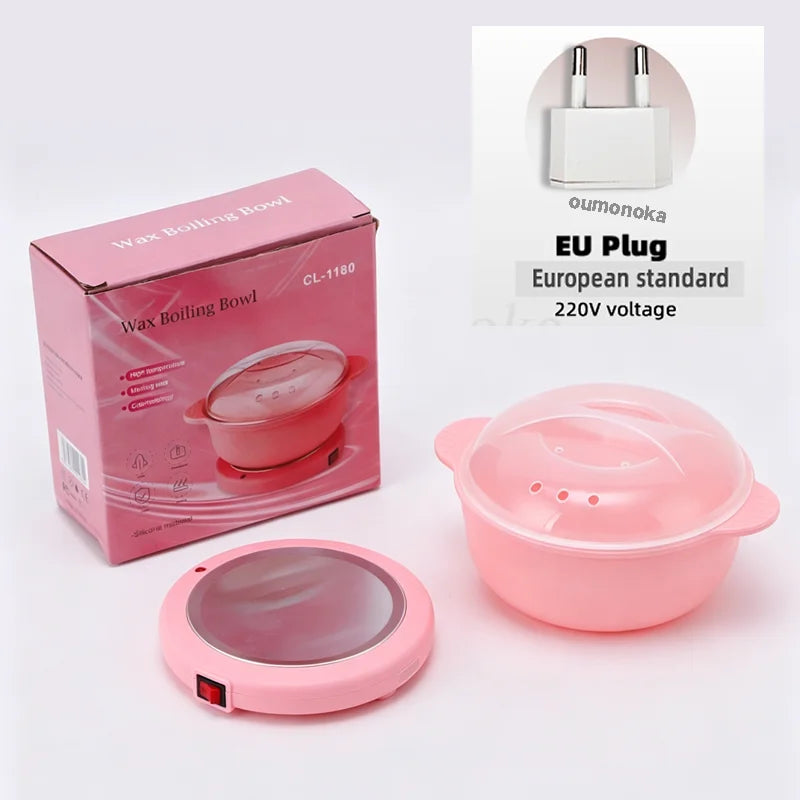 Oumonoka Wax Heater – Food-Grade Silicone Depilatory Pot Wax Heater Machine Axl EU-Flexi Sile Pink