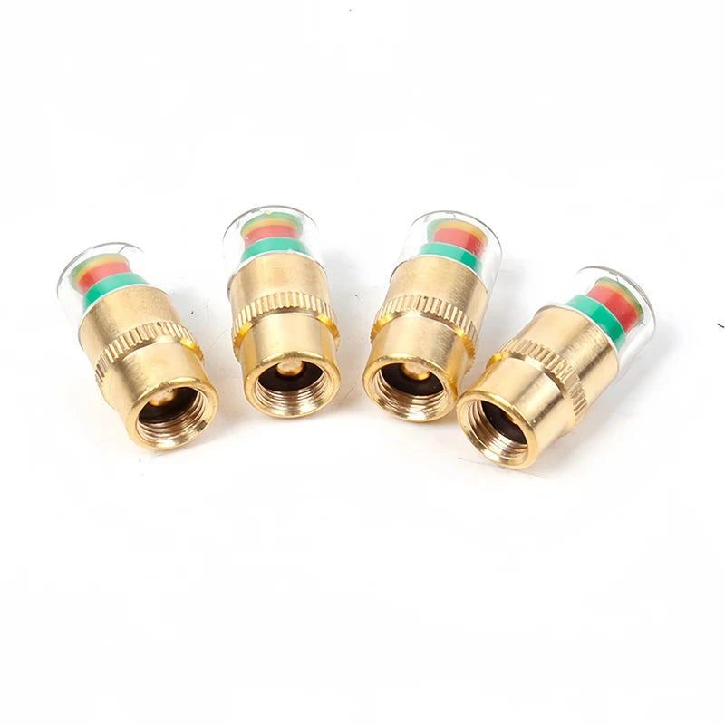 Tire Pressure Indicator Valve Caps 4-Pack | Visual Alert Tire Pressure Caps Axl golden 4PC