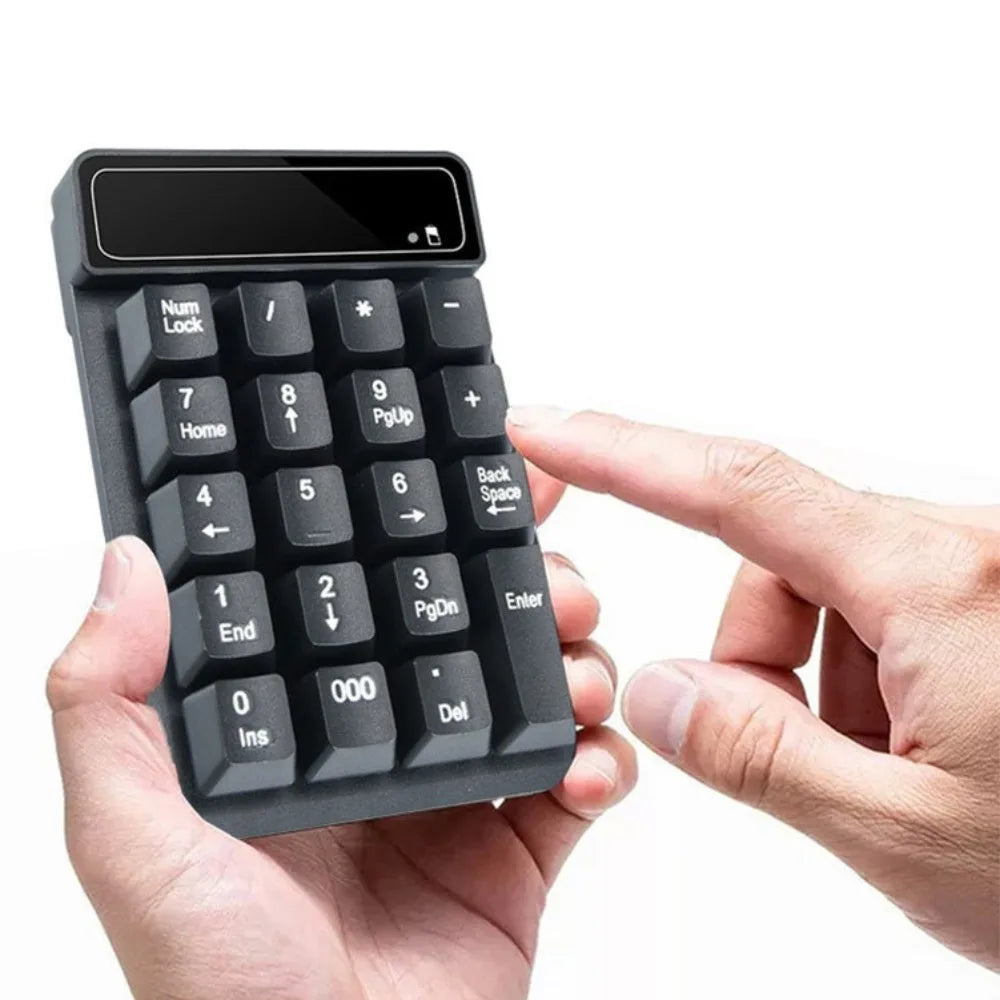 19-Key Wireless Numeric Keypad – Bluetooth, USB & 2.4G Wireless Numeric Keypad Axl