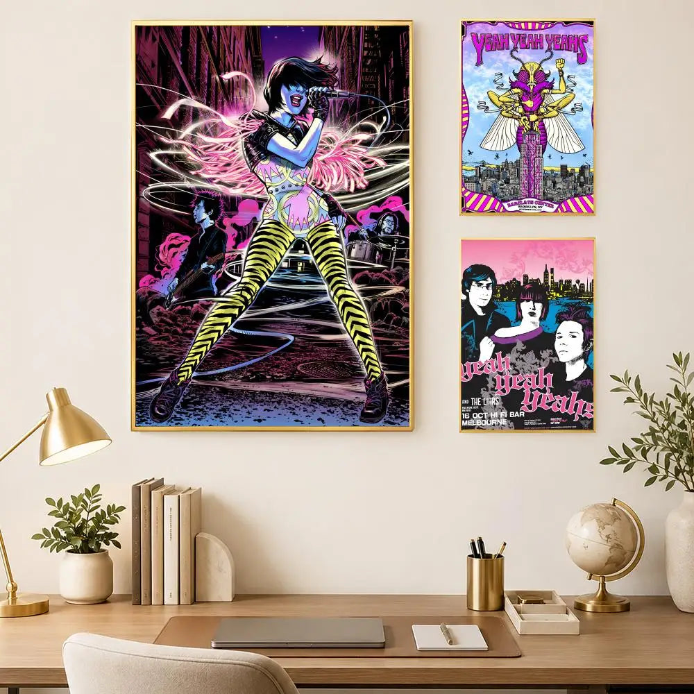 Yeah Yeah Yeahs Poster – Self-Stick HD Waterproof Wall Art Music Wall Poster Axl