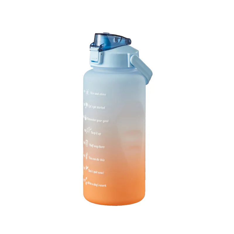 KEMORELA 2L Water Bottle with Straw & Time Marker Sports Water Bottle Axl Blue 2000ml 2000ml