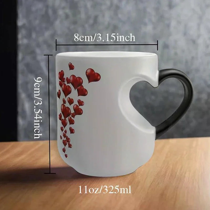 Heart-Shaped Color Changing Ceramic Mug – Hidden Design Color Changing Mug Axl