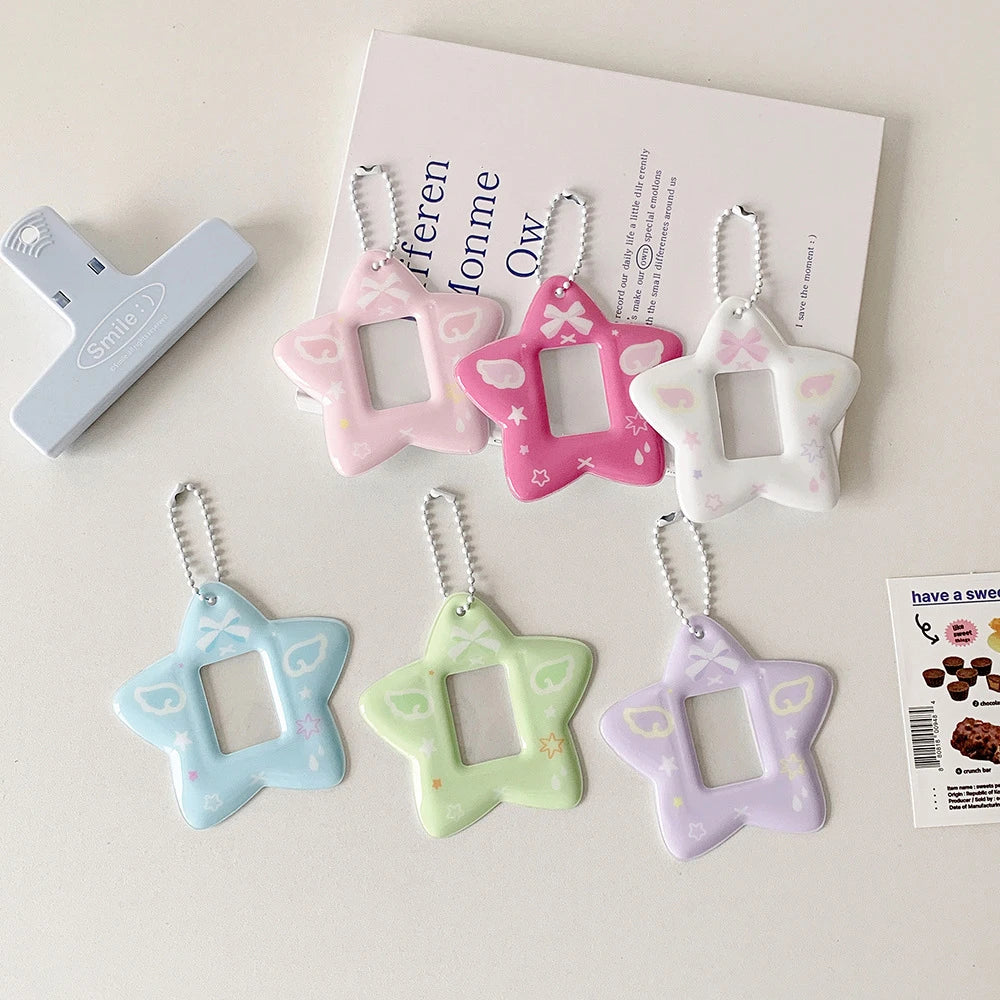 Mini Photocard Holder Keychain – Korean Ins Style PVC Card Frame Photocard Holder Keychain Axl