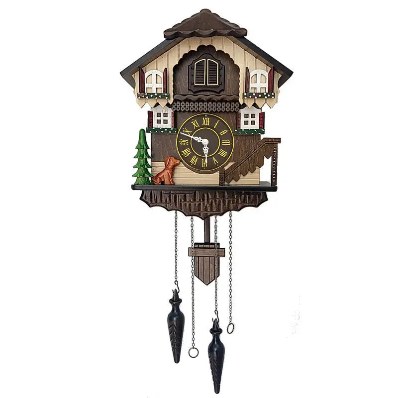 Modern Wooden Cuckoo Wall Clock with Pendulum & Hourly Chime Cuckoo Wall Clock Axl Roman Numerals