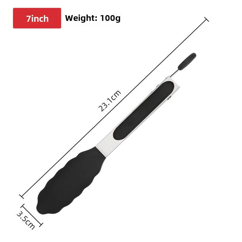 Stainless Steel Silicone Food Tongs – BBQ & Kitchen Tongs Kitchen Tongs Axl 7 inches100g