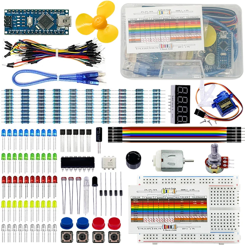 Arduino Nano Starter Kit – LED, Resistor & Components Set Electronics Starter Kit Axl Default Title