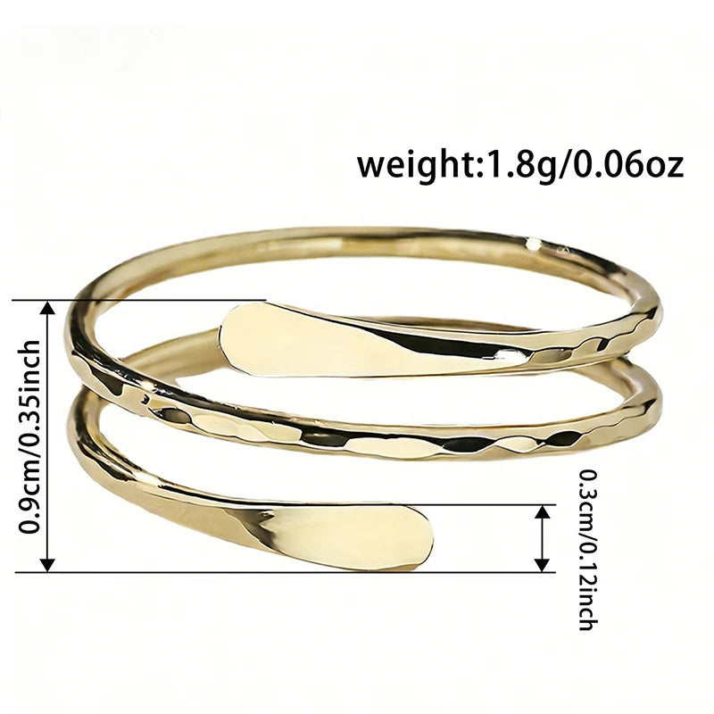 Huitan Glossy Multi-Layer Brass Ring – Women's Party Jewelry Fashion Ring Axl