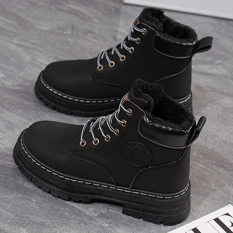 Women's High-Top Lace-Up Ankle Boots – Warm Thick Sole Winter Women's Ankle Boots Axl