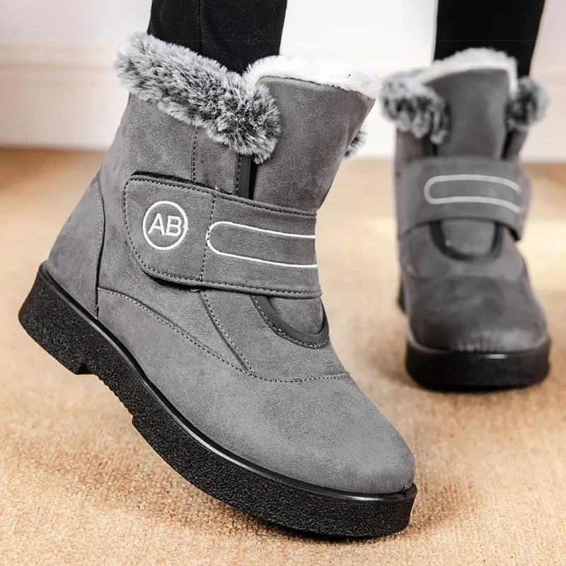 HAJINK Women's Faux Fur Ankle Snow Boots – Warm Winter Booties Women's Ankle Boots Axl