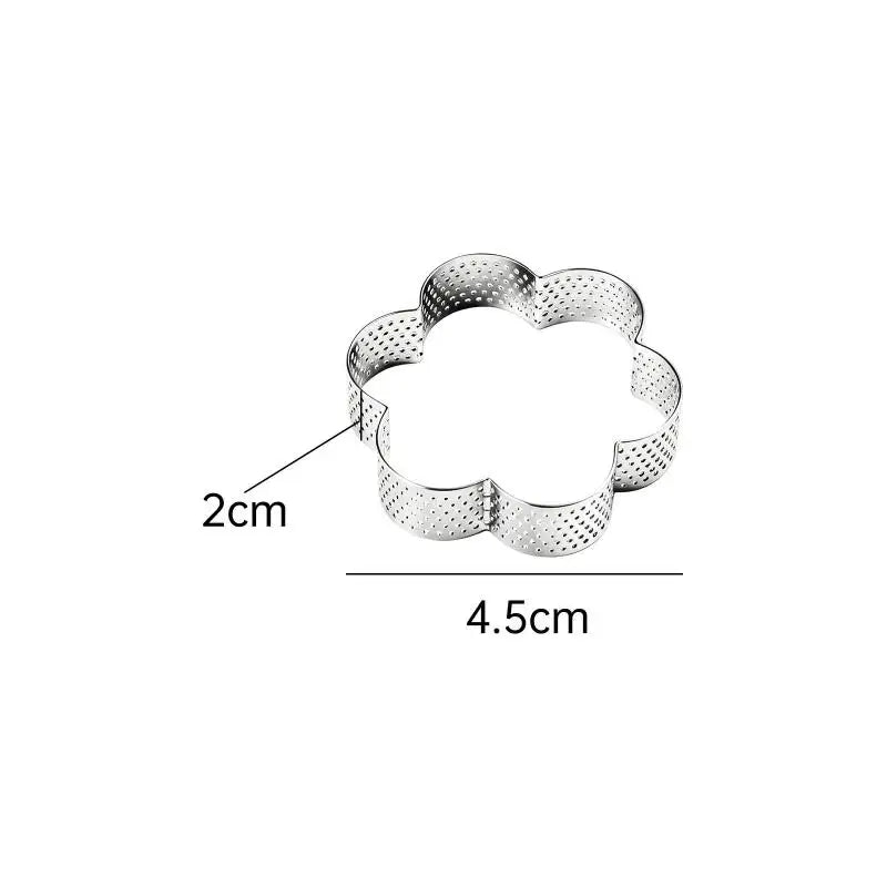Flower Perforated Stainless Steel Tart Ring Baking Mold Tart Ring Mold Axl A