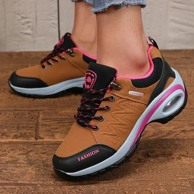 AZGB Women's Platform Vulcanized Sneakers – Breathable Lace-Up Platform Sneakers Axl