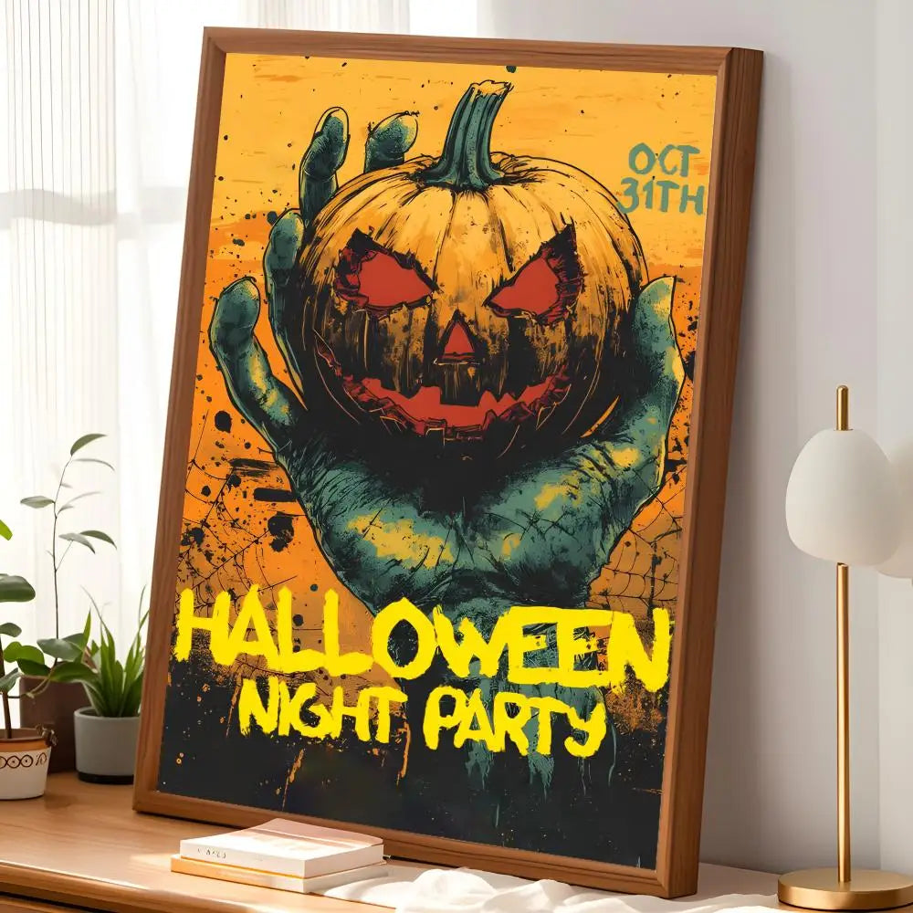 Halloween Self-Stick Wall Poster – Waterproof HD Home Decor Wall Art Poster Axl