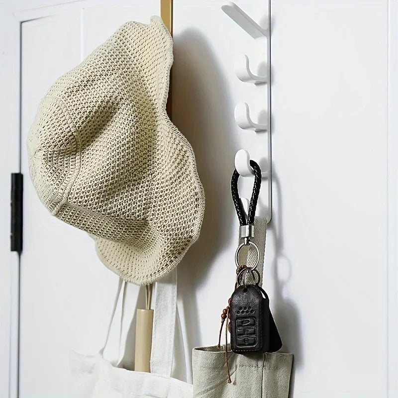 5-Hook Over the Door Hanger Rack – Coats, Robes & Towels Door Hook Rack Axl