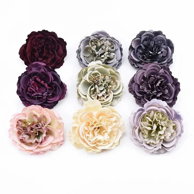 Silk Peony Artificial Flower Heads 5/10 Pcs – Wedding & Home Decor Artificial Silk Flowers Axl MIX 10pieces