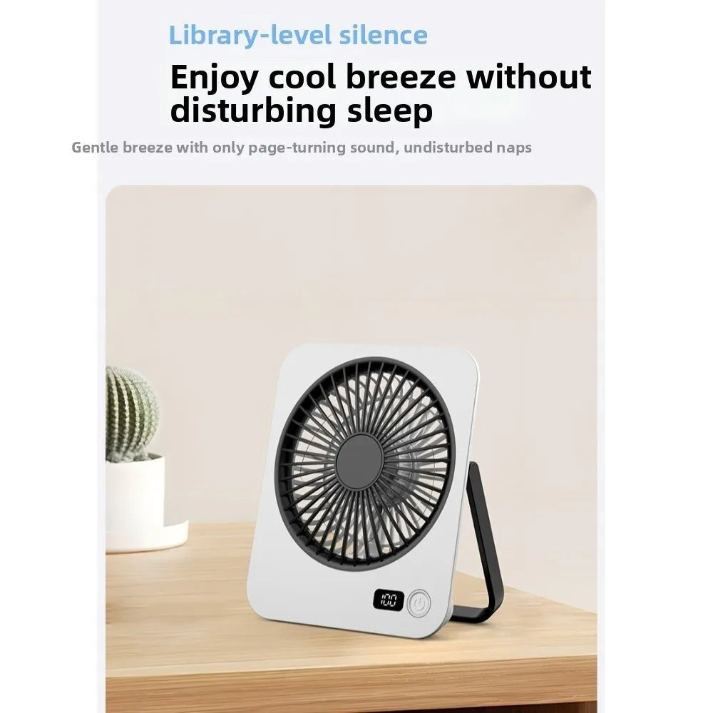 USB Rechargeable Foldable Desk Fan – 5-Speed LED Silent Fan Portable Desk Fan Axl