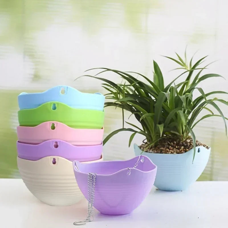 Hanging Flower Pot with Chain Basket – Plastic Planter Hanging Planter Pot Axl