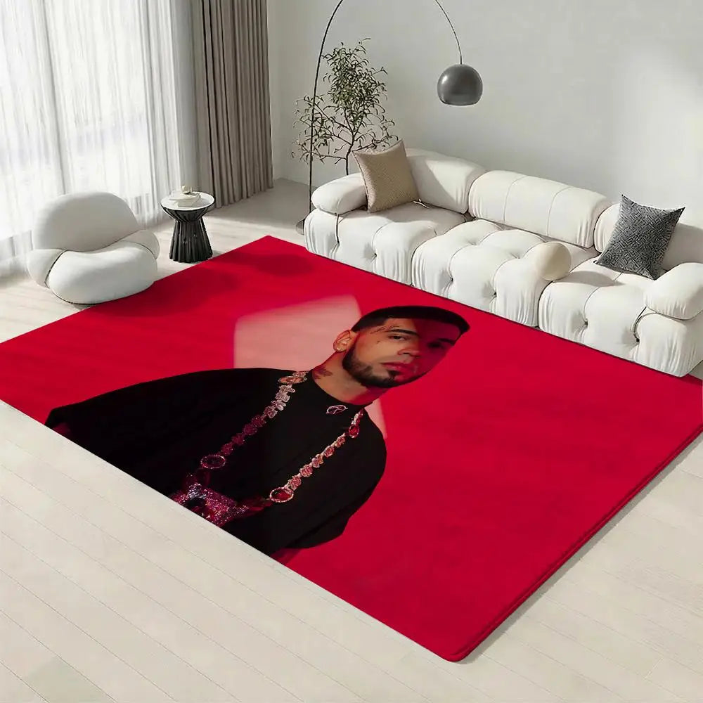 Anuel AA Flannel Floor Mat – Non-Slip Soft Plush Indoor Rug Printed Floor Mat Axl