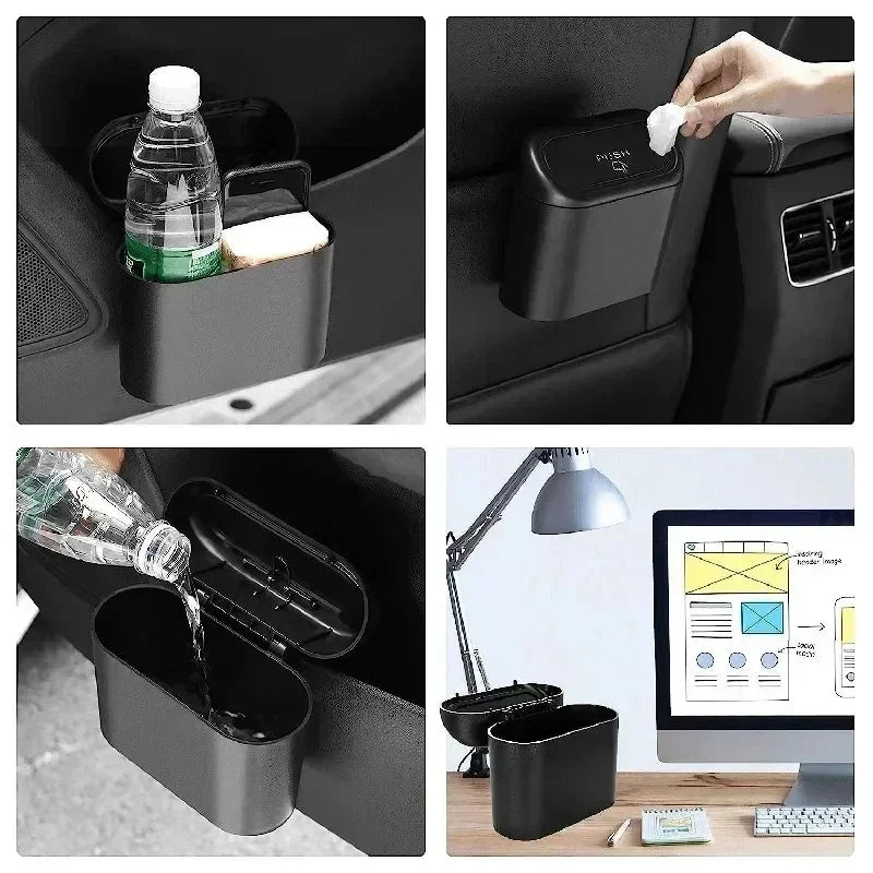 Leakproof Mini Car Trash Can with Lid & 150 Garbage Bags Car Trash Can Axl