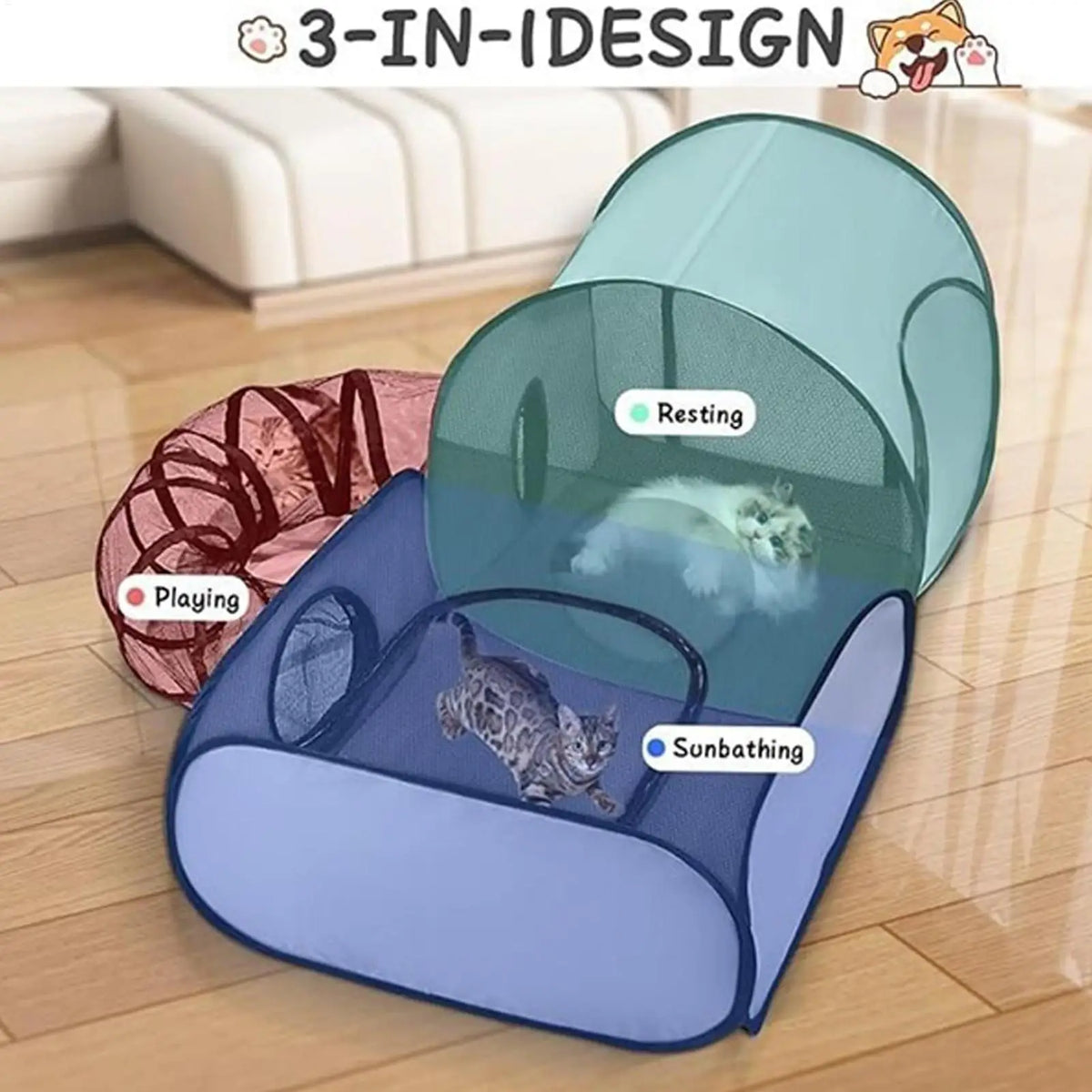Foldable Cat & Dog Play Pen Tent – Breathable Pet Enclosure Pet Play Pen Tent Axl Default Title
