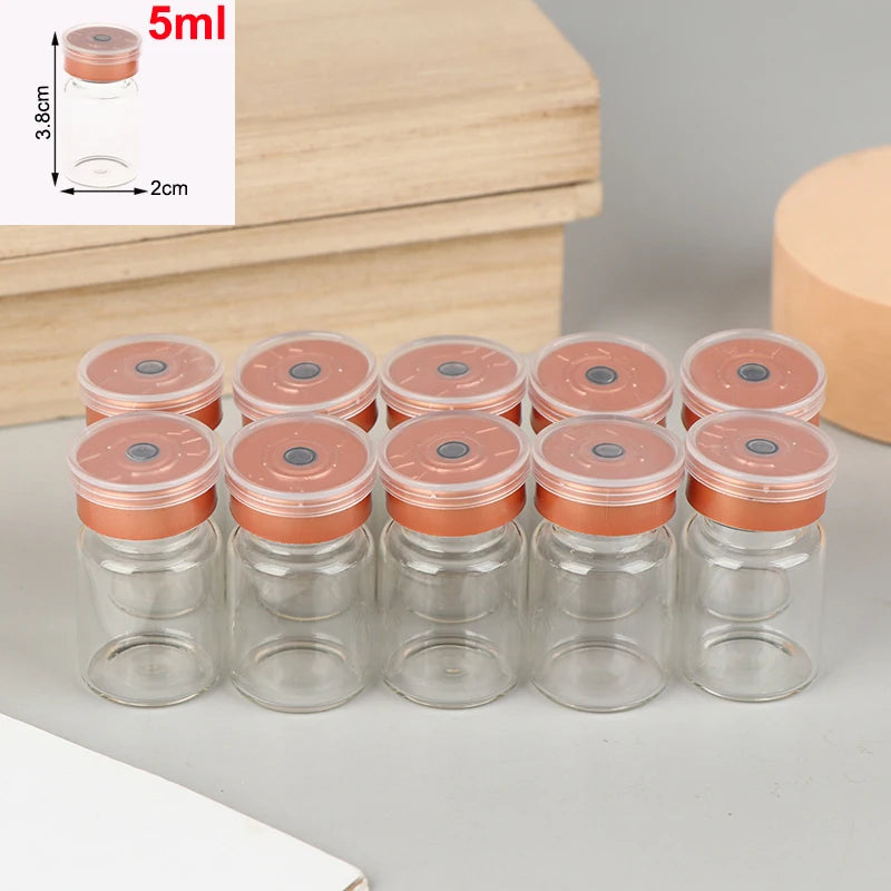 10-Pack Glass Vials with Flip-Off Caps – 3ml 5ml 6ml 10ml Glass Storage Vials Axl 5ML 10Pcs