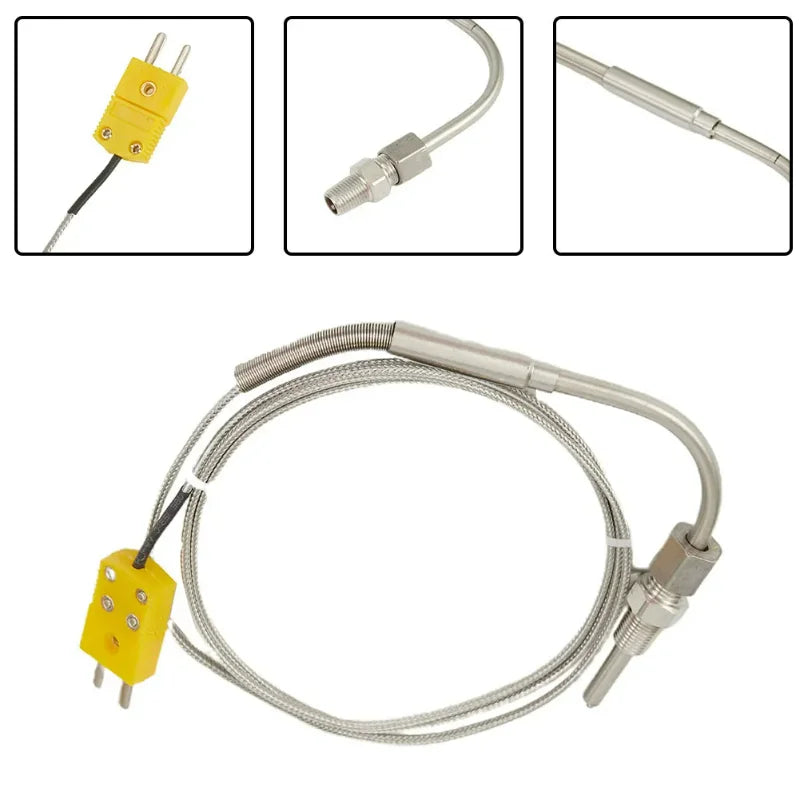 K-Type Thermocouple Probe 1M – EGT Stainless Steel Sensor 1250°C Thermocouple Probe Axl 1m-1pcs
