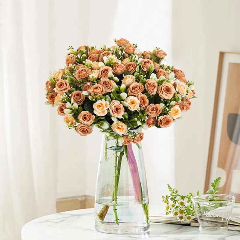 Artificial Silk Rose Bouquet – UV-Proof Wedding & Home Decor Artificial Silk Flowers Axl