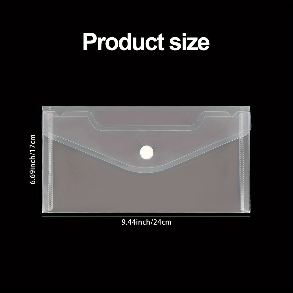10-Pack A5 Transparent Document Bags | Button Closure Organizer Document Storage Bags Axl