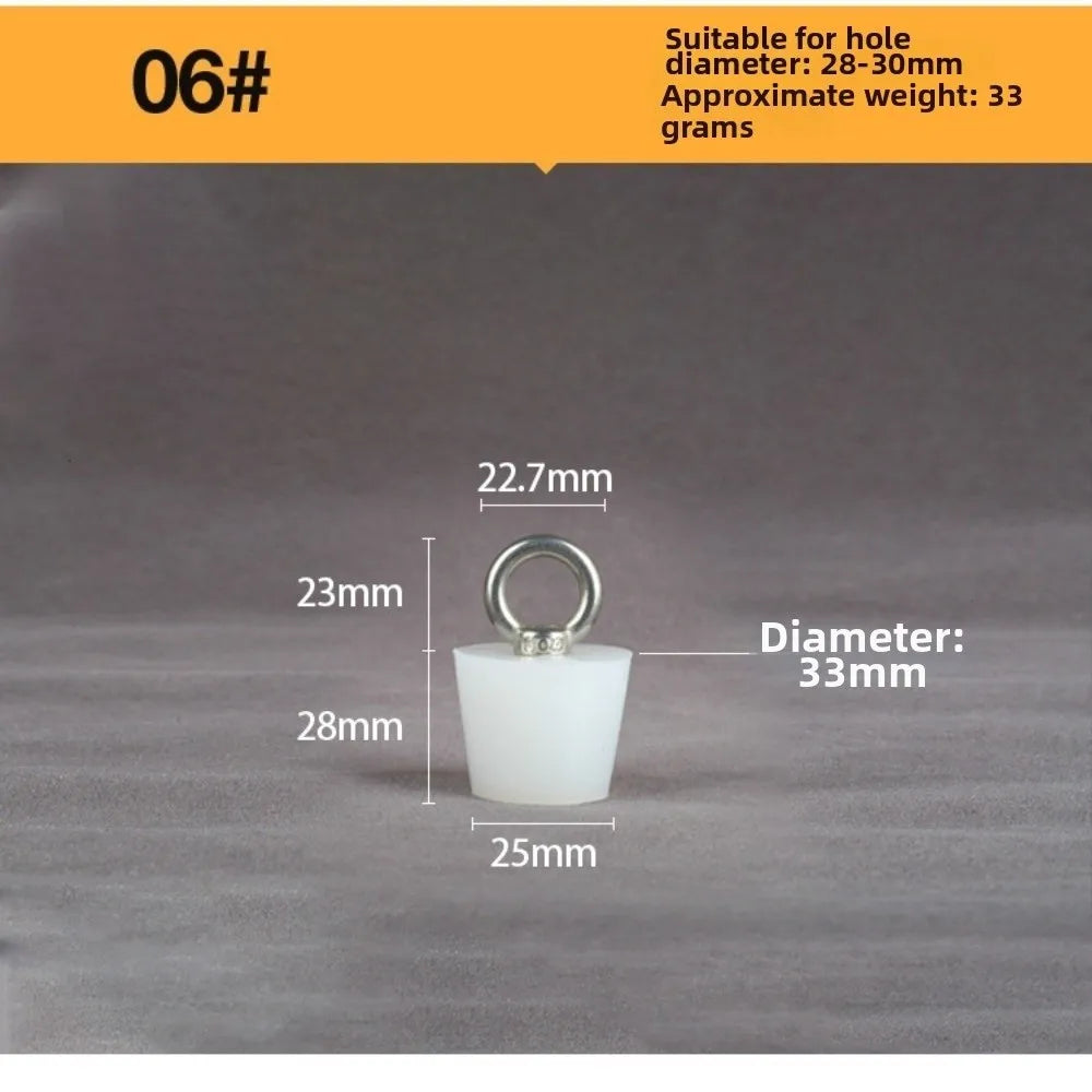 Tapered Silicone Stopper with Steel D-Ring – Universal Plug Drain Stopper Plug Axl 06