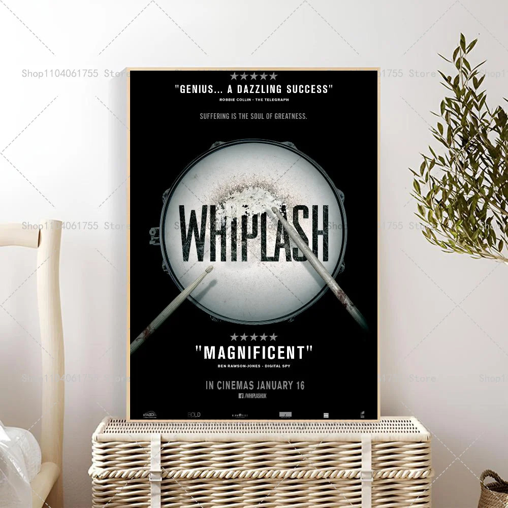 Whiplash Jazz Drummer Movie Poster – Self-Adhesive Wall Sticker Wall Art Poster Axl z4 10x15cm No Frame
